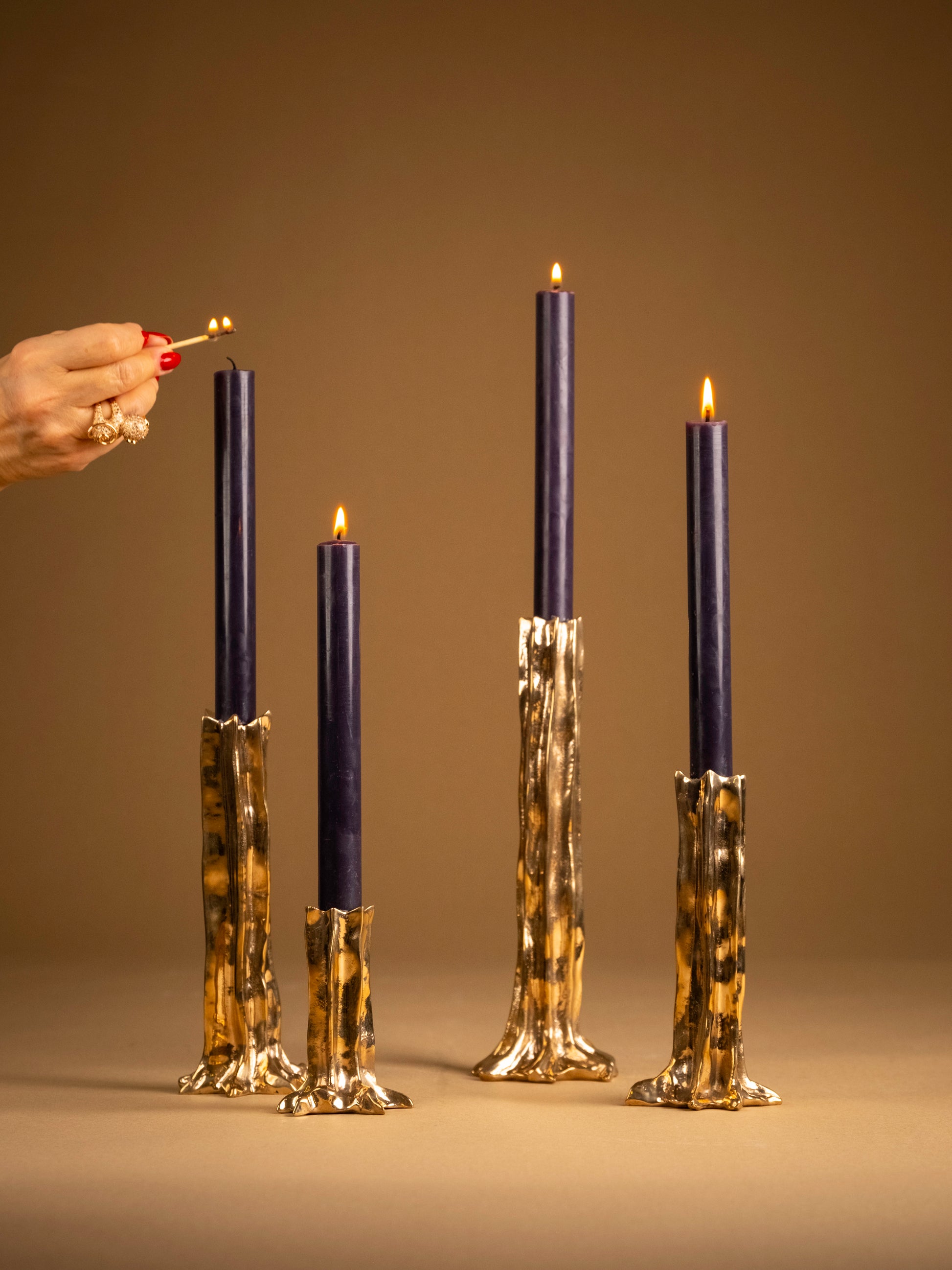 Arbor Bronze (Polished) - Set of 4 Candlesticks - studiopalatin